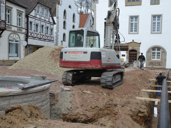 Marktplatz w&auml;hrend der Bauphase
