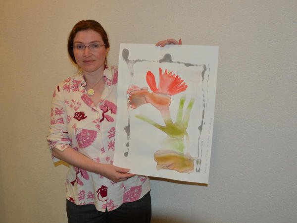 Nicole Drude mit "Amaryllis am Fenster"