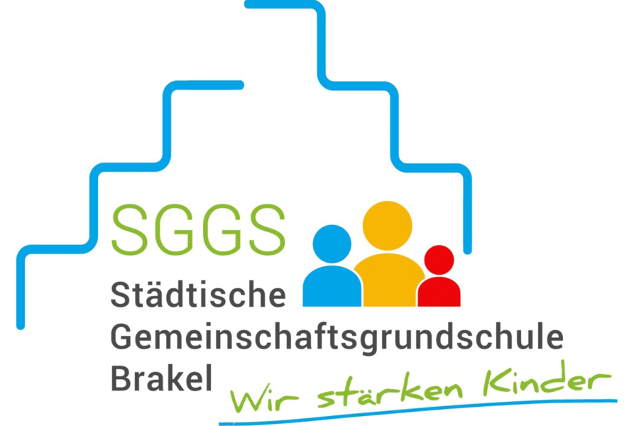 Logo der Städt. Gemeinschaftsgrundschule Brakel, Kurzname SGGS und mit dem Schriftzug "Wir stärken Kinder"