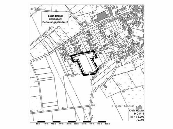 Bebauungsplan Nr. 6 »Neue Wohnbaufläche« mit teilweiser Änderung des Bebauungsplans Nr. 4 im Stadt-bezirk Brakel-Bökendorf