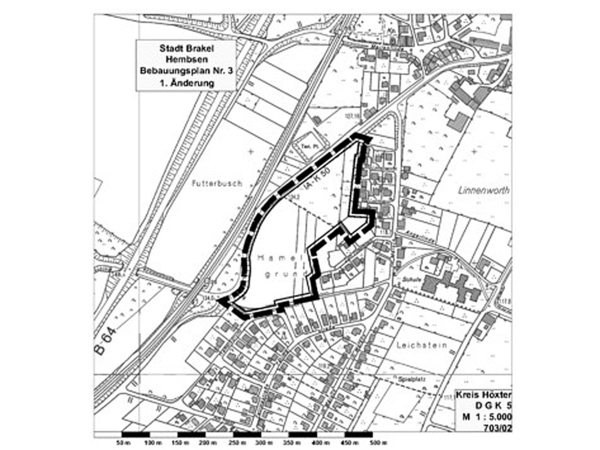 Bebauungsplan Nr. 3 - 1. Änderung "Im Märsch" im Stadtbezirk Brakel-Hembsen