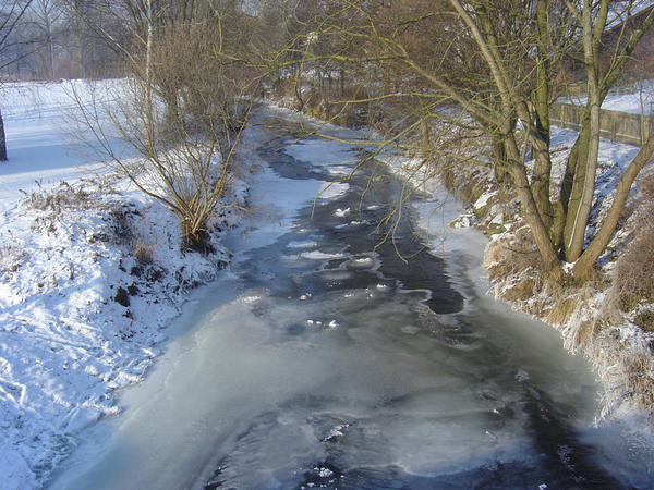 Riesel im Winter, der Fluss Aa