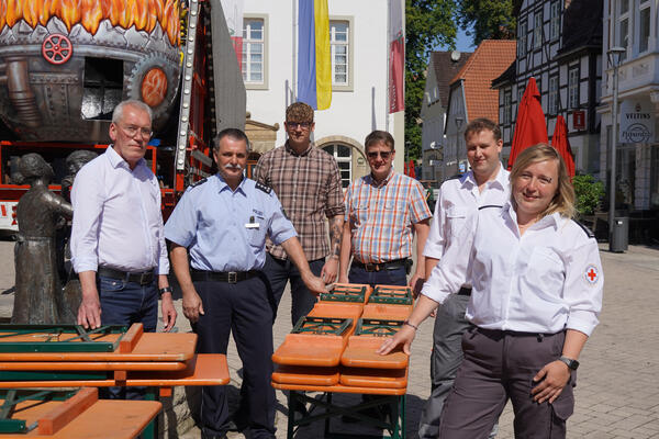 Ziehen ein positves Fazit zum Annentag 2022 (von links): Norbert Loermann, Hubertus Albers, Erwin Leopold, Sven Heinemann, Moritz Nutt und Leonie Stork