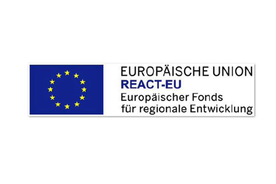Logo der Europäischen Union (Europäischer Fonds für regionale Entwicklung) - Erlebbarmachung der Außenanlagen des Bildungshaus Modexen, finanziert durch das Förderprogramm REACT-EU - Grüne Infrastruktur.