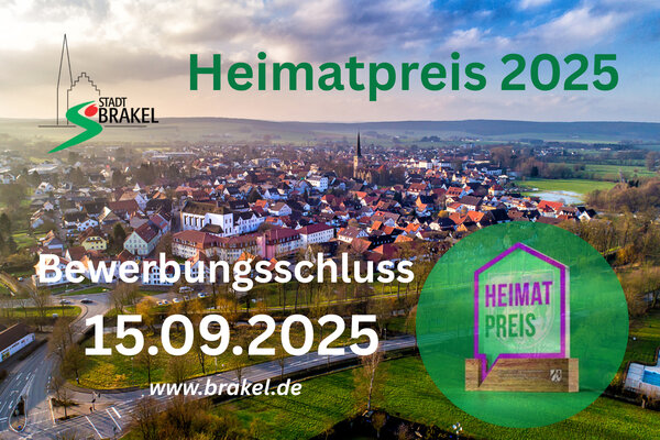 Noch bis zum 15.09.2025 nimmt die Stadt Brakel Bewerbungen entgegen.