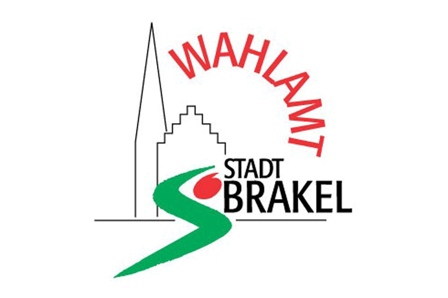 Es ist das Logo der Stadt Brakel mit dem Schriftzug Wahlamt zu sehen