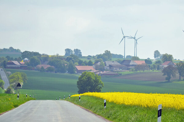 Blick auf die Ortschaft Hampenhausen