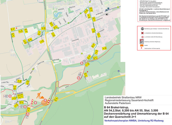 Plan Sperrung und Umleitung Radweg R2