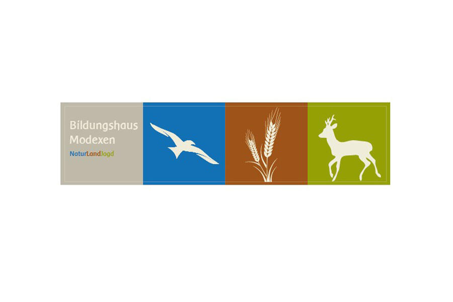 Zu sehen ist das Logo des Trägervereins Bildungshaus Modexen, bestehend aus den Elementen Jagd, Naturschutz und Landwirtschaft